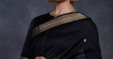 Yami Gautam highlights Maheshwari handloom in black saree