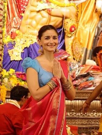 Kajol and Alia Bhatt Turn Mahanavami into a Celebration of Traditional Festive Fashion